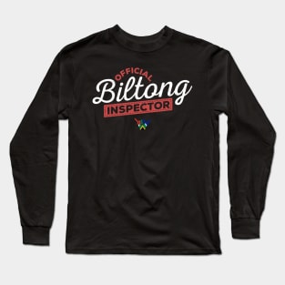 Official Biltong Inspector Funny | Dry Wors | South Africa Braai | Lekker Kos Long Sleeve T-Shirt